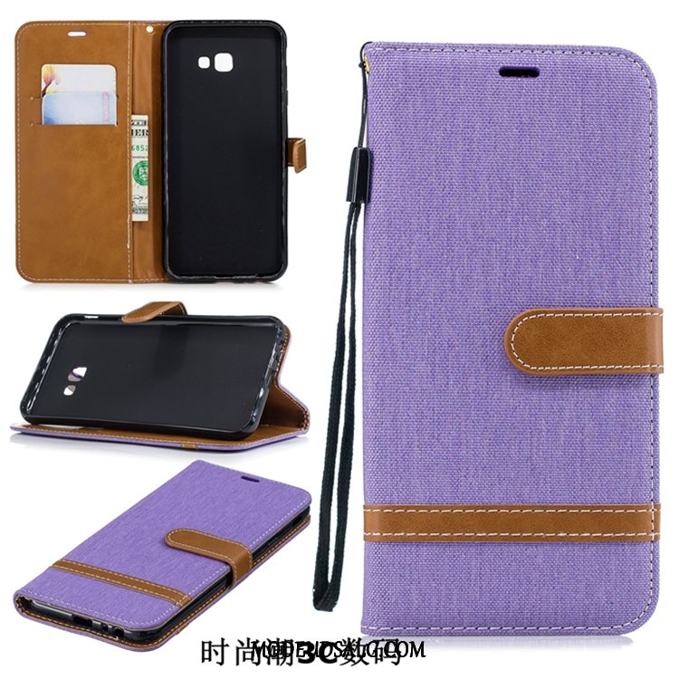 Samsung Galaxy J4+ Etui / Cover Trend Sort Denim Lædertaske