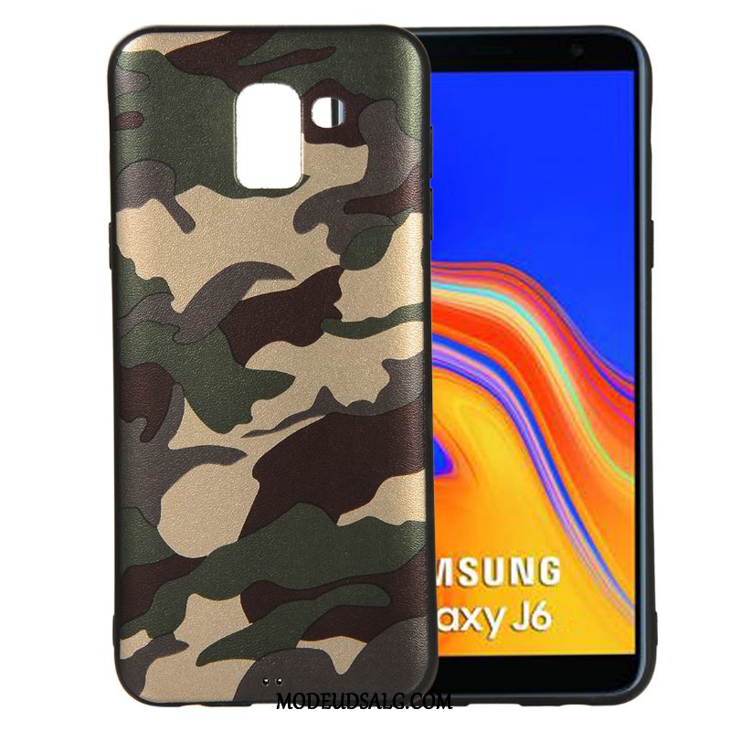 Samsung Galaxy J6 Etui Blød Grøn Beskyttelse Camouflage Cover