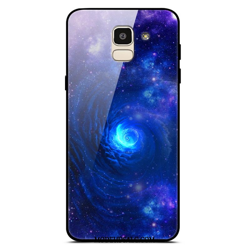 Samsung Galaxy J6 Etui / Cover Anti-fald Blå Glas Simple Måned