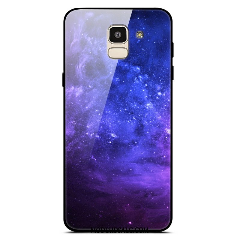 Samsung Galaxy J6 Etui / Cover Anti-fald Blå Glas Simple Måned