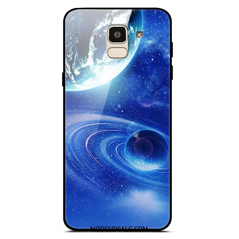 Samsung Galaxy J6 Etui / Cover Anti-fald Blå Glas Simple Måned