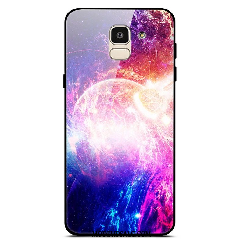 Samsung Galaxy J6 Etui / Cover Anti-fald Blå Glas Simple Måned