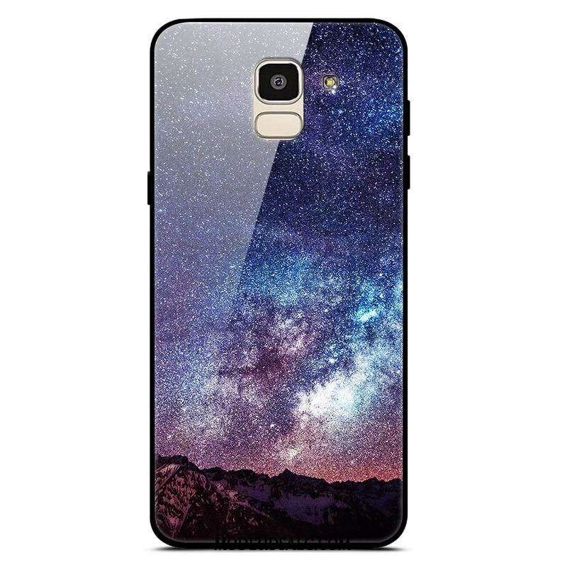 Samsung Galaxy J6 Etui / Cover Anti-fald Blå Glas Simple Måned