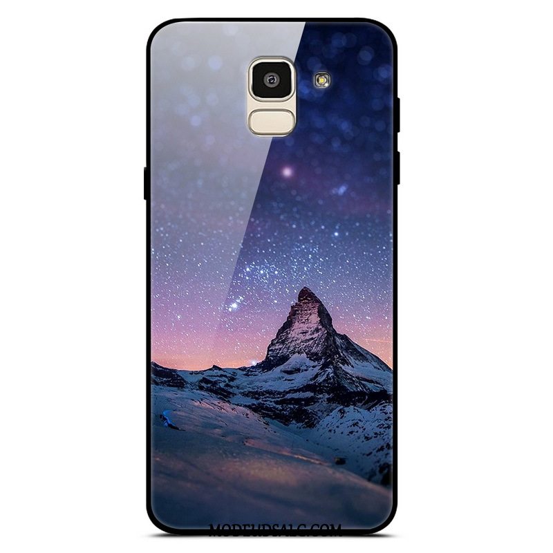 Samsung Galaxy J6 Etui / Cover Anti-fald Blå Glas Simple Måned