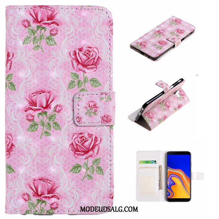 Samsung Galaxy J6+ Etui Cover Beskyttelse Lyserød Smuk Folio