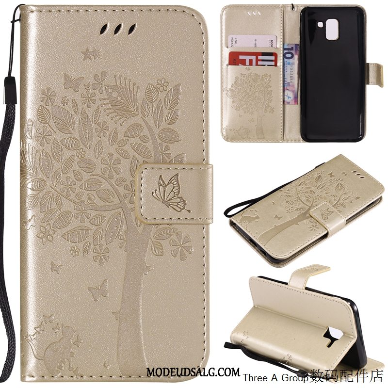 Samsung Galaxy J6 Etui / Cover Folio Lædertaske Beskyttelse Lyse