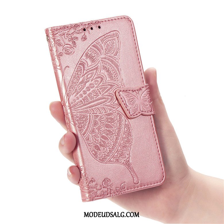 Samsung Galaxy J6+ Etui / Cover Lyserød Beskyttelse Blomster Lædertaske Folio