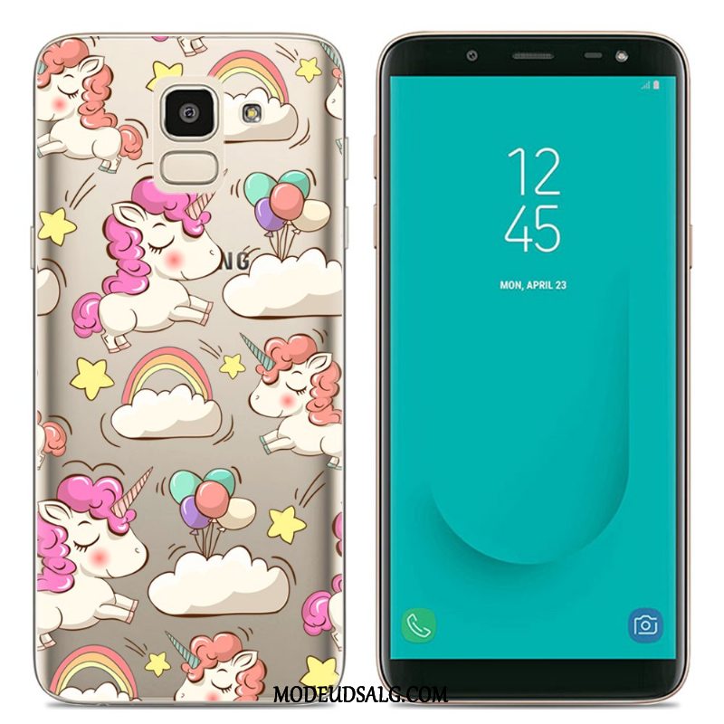 Samsung Galaxy J6 Etui Gennemsigtig Cartoon Silikone-etui Kreativ Farve