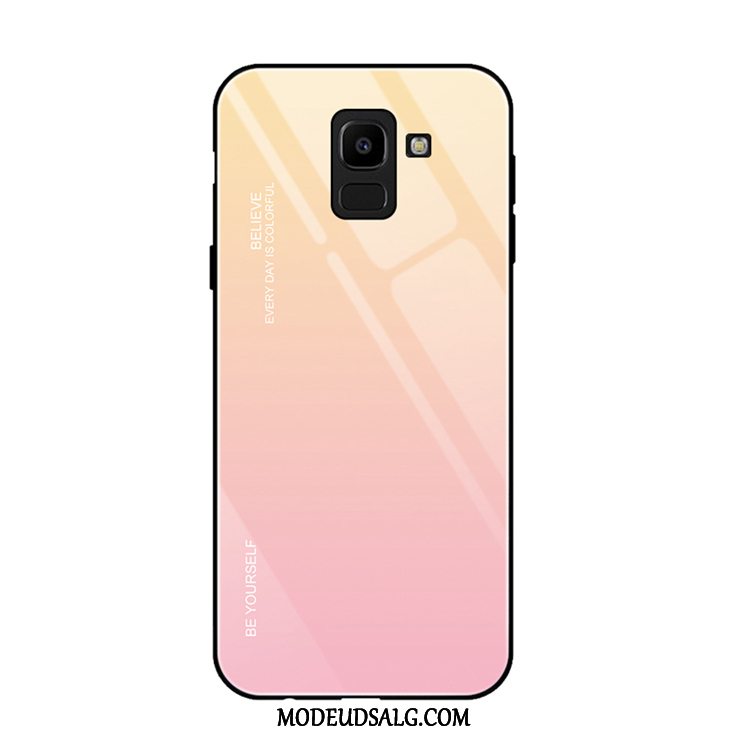 Samsung Galaxy J6+ Etui Glas Cover Lilla Beskyttelse Gradient