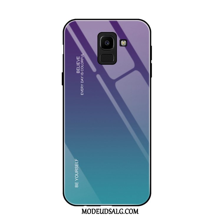 Samsung Galaxy J6+ Etui Glas Cover Lilla Beskyttelse Gradient