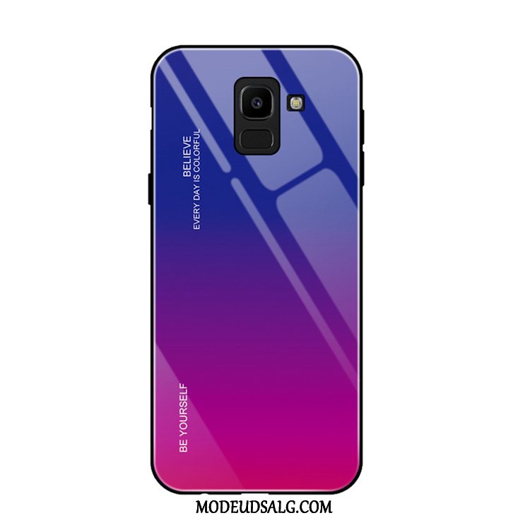 Samsung Galaxy J6+ Etui Glas Cover Lilla Beskyttelse Gradient