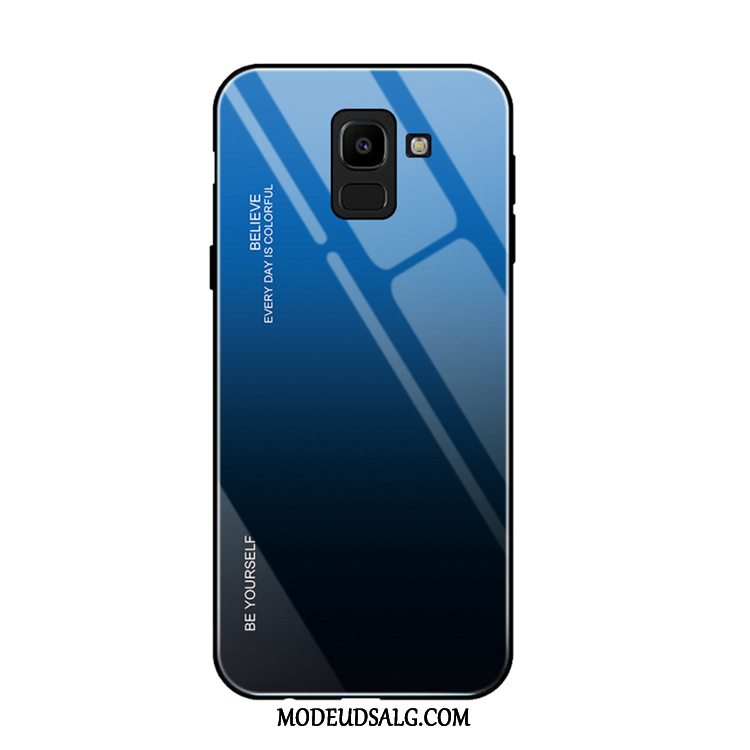 Samsung Galaxy J6+ Etui Glas Cover Lilla Beskyttelse Gradient