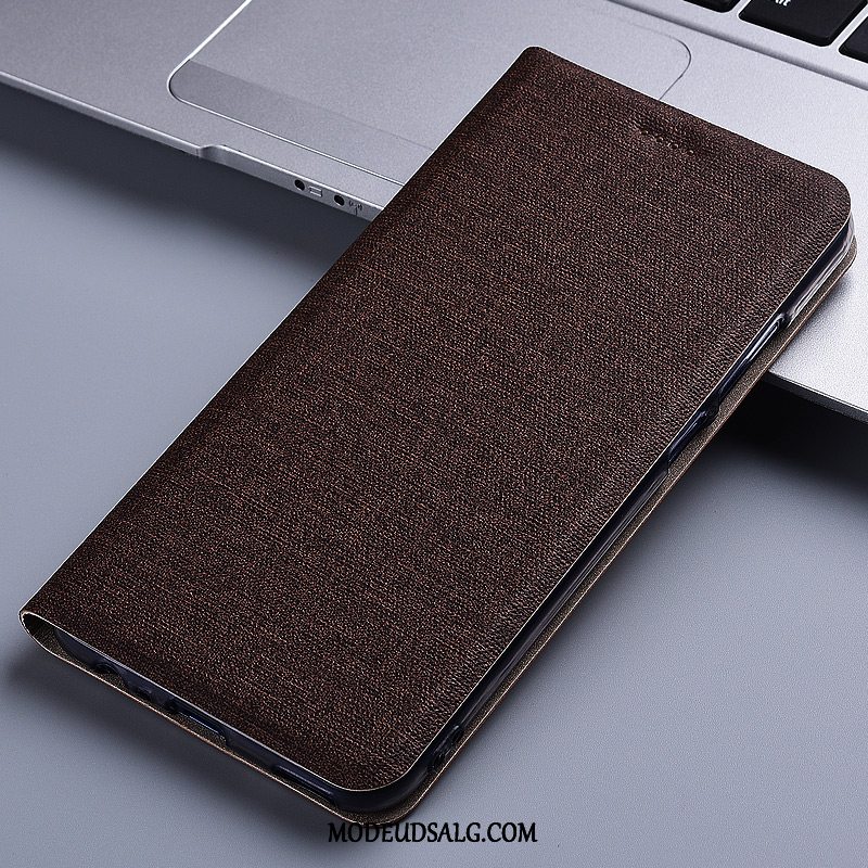 Samsung Galaxy J6+ Etui Lyserød Folio Bomuld Og Linned Cover Beskyttelse