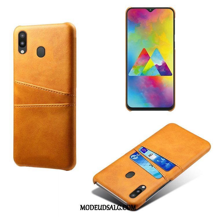 Samsung Galaxy M20 Etui Læder Blå Cover Cow Kort