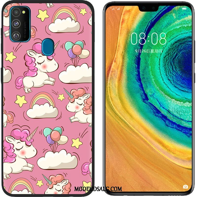 Samsung Galaxy M30s Etui Anti-fald Silikone Beskyttelse Blød Lyserød