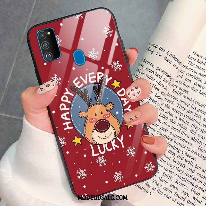 Samsung Galaxy M30s Etui Glas Silikone Cartoon Beskyttelse Trend