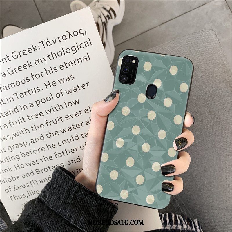 Samsung Galaxy M30s Etui Grøn Mønster Rombe Hængende Ornamenter Cover