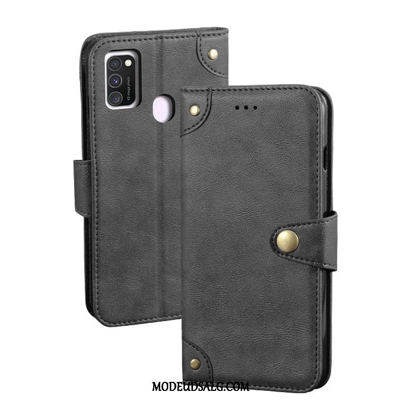 Samsung Galaxy M30s Etui Kort Folio Rød Vintage Trendy