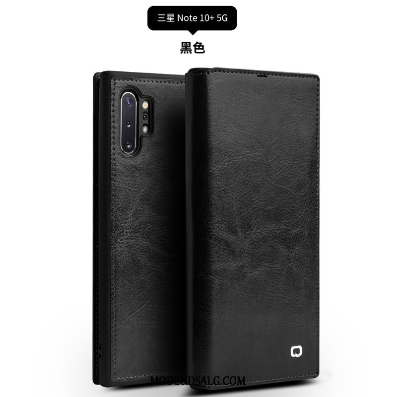 Samsung Galaxy Note 10+ Etui / Cover Blød Tynd Læder Alt Inklusive Anti-fald