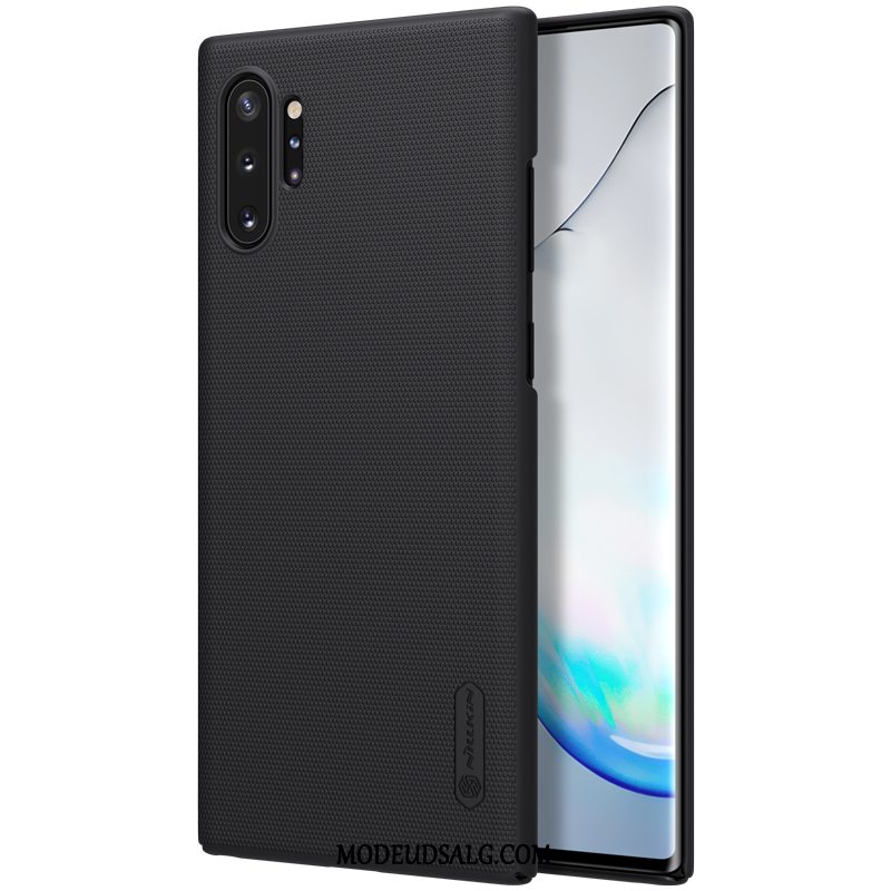 Samsung Galaxy Note 10+ Etui Nubuck Skridsikre Hård Guld Hvid