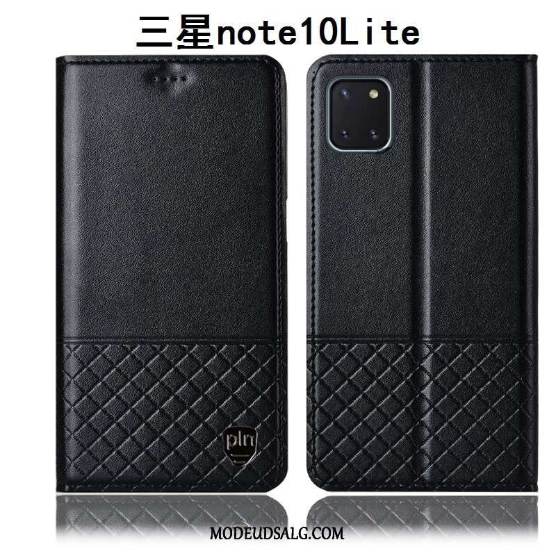 Samsung Galaxy Note 10 Lite Etui Beskyttelse Cover Anti-fald Sort Lædertaske