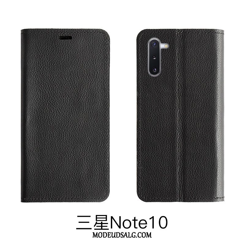 Samsung Galaxy Note 10 Lite Etui / Cover Lædertaske Mønster Ægte Læder Litchi