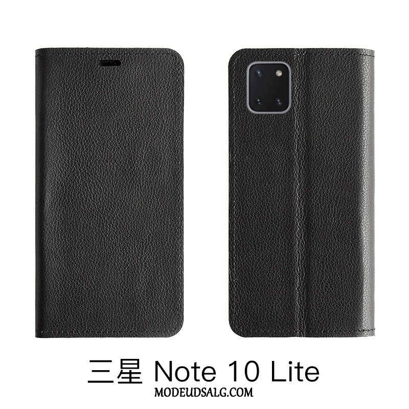 Samsung Galaxy Note 10 Lite Etui / Cover Lædertaske Mønster Ægte Læder Litchi