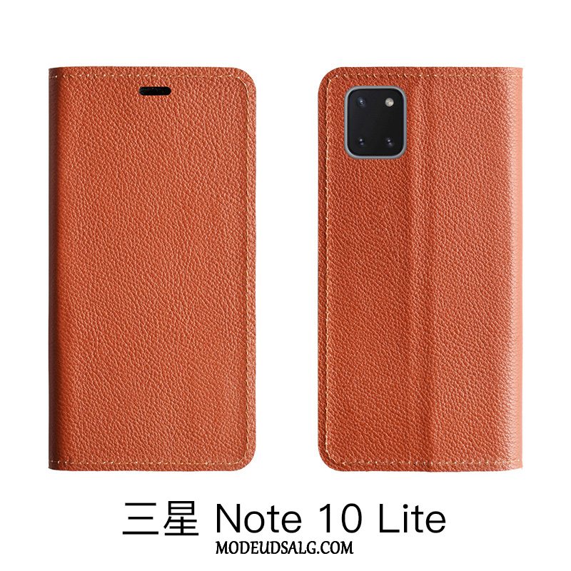 Samsung Galaxy Note 10 Lite Etui / Cover Lædertaske Mønster Ægte Læder Litchi