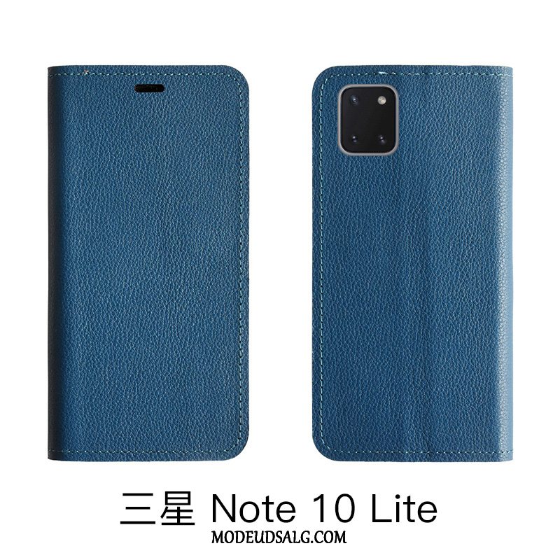 Samsung Galaxy Note 10 Lite Etui / Cover Lædertaske Mønster Ægte Læder Litchi