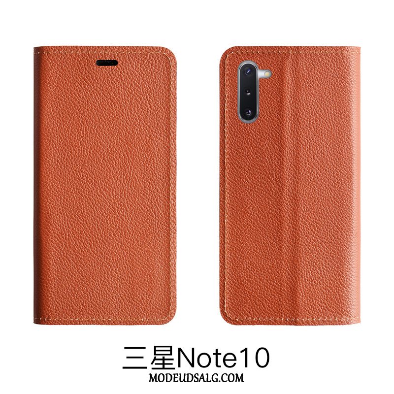 Samsung Galaxy Note 10 Lite Etui / Cover Lædertaske Mønster Ægte Læder Litchi