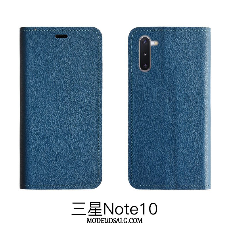 Samsung Galaxy Note 10 Lite Etui / Cover Lædertaske Mønster Ægte Læder Litchi