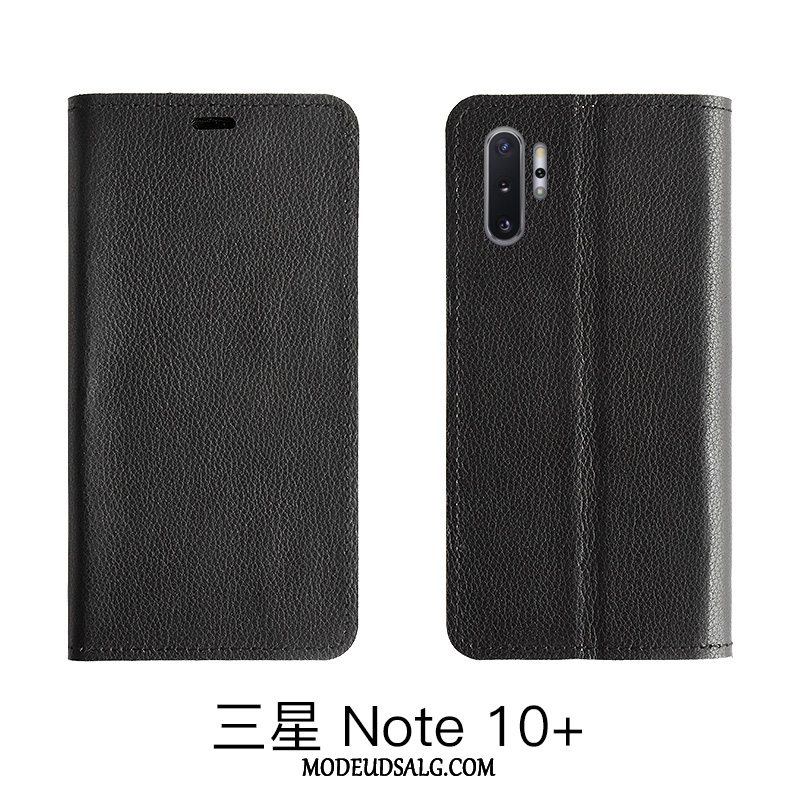 Samsung Galaxy Note 10 Lite Etui / Cover Lædertaske Mønster Ægte Læder Litchi