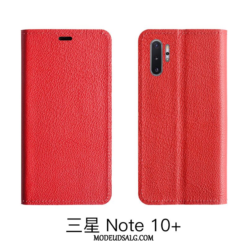 Samsung Galaxy Note 10 Lite Etui / Cover Lædertaske Mønster Ægte Læder Litchi