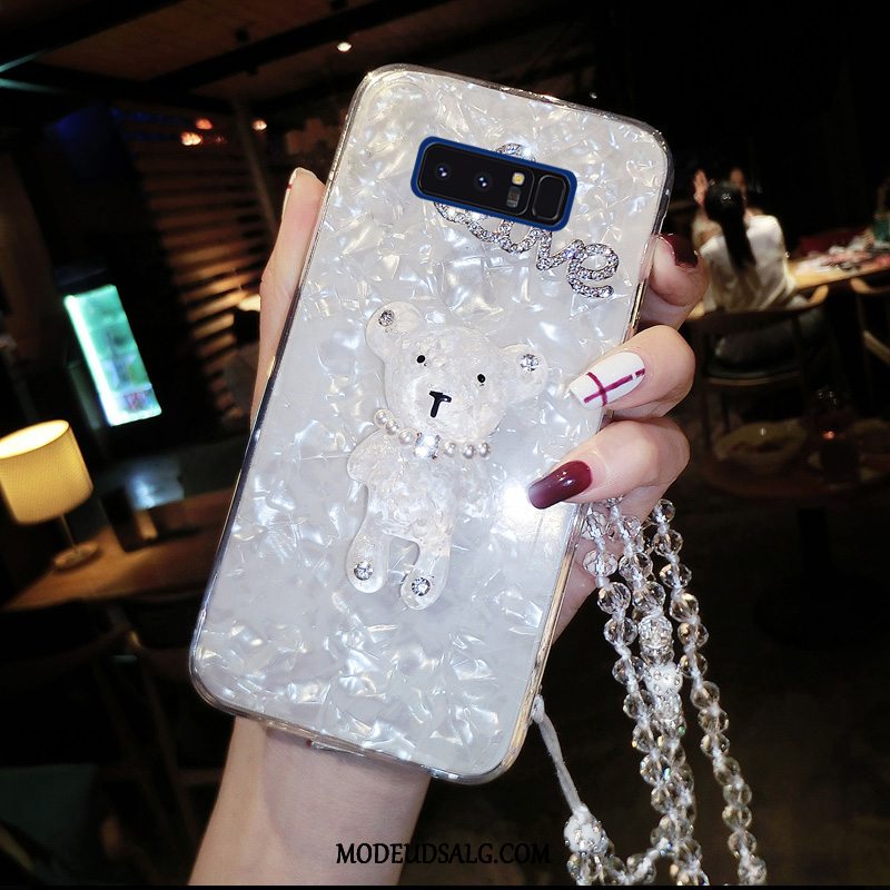 Samsung Galaxy Note 8 Etui / Cover Hvid Anti-fald Blød Strass