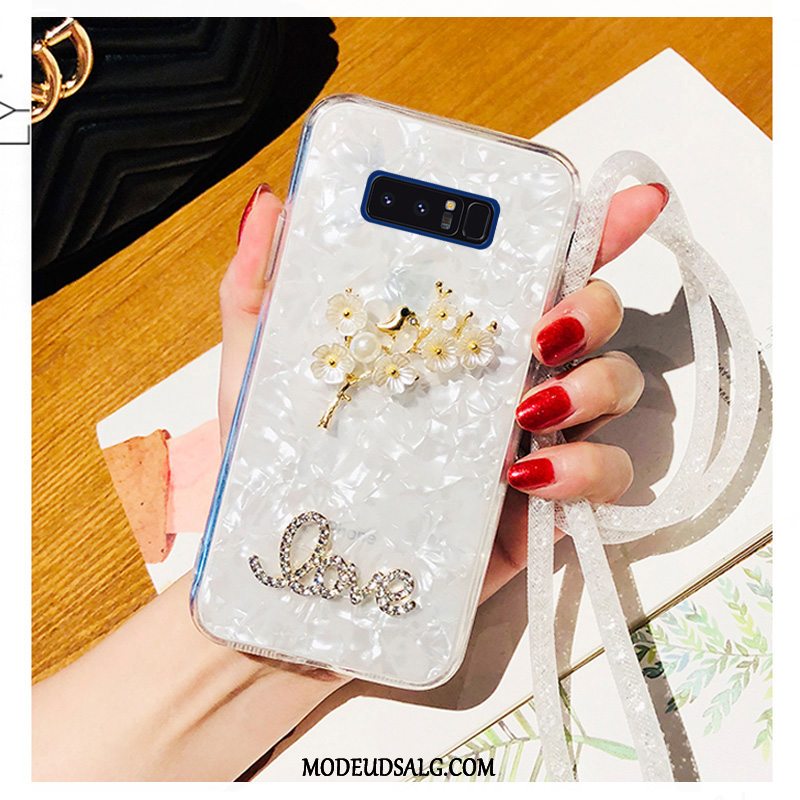 Samsung Galaxy Note 8 Etui / Cover Hvid Anti-fald Blød Strass