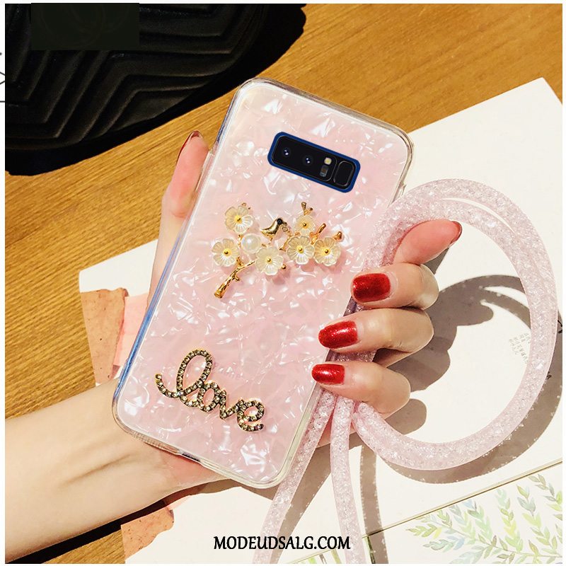 Samsung Galaxy Note 8 Etui / Cover Hvid Anti-fald Blød Strass