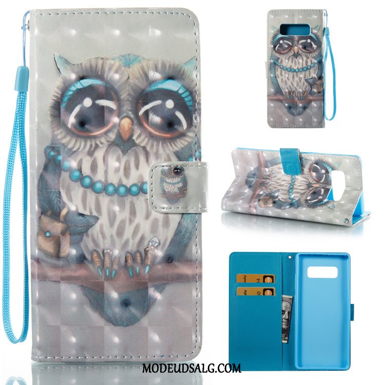 Samsung Galaxy Note 8 Etui Tegnebog Kort Lædertaske Cover Hængende Ornamenter