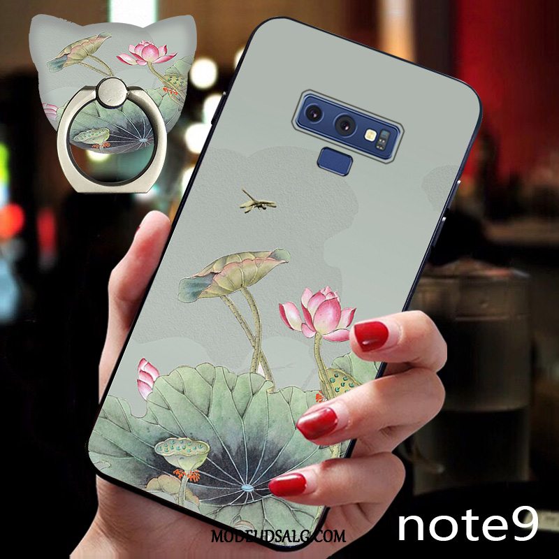 Samsung Galaxy Note 9 Etui Blomster Nubuck Silikone-etui Lyserød Vind