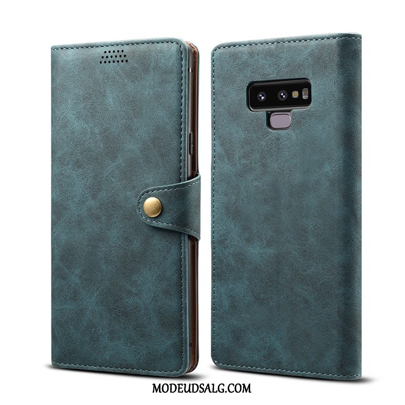 Samsung Galaxy Note 9 Etui Blød Lædertaske Grøn Anti-fald Clamshell