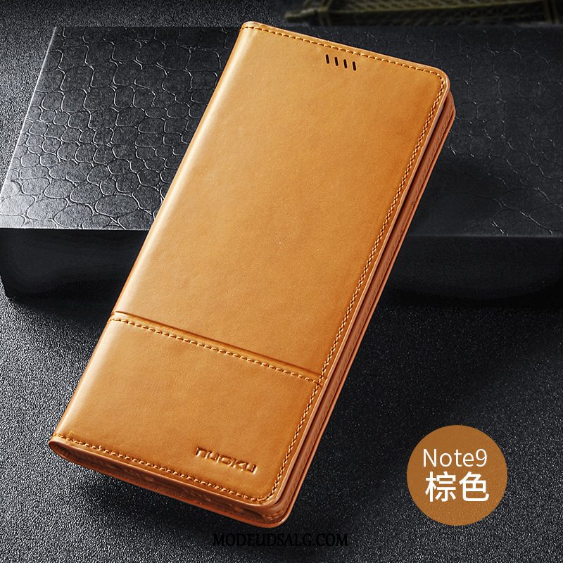 Samsung Galaxy Note 9 Etui / Cover Business Beskyttelse Simple Ægte Læder Gul