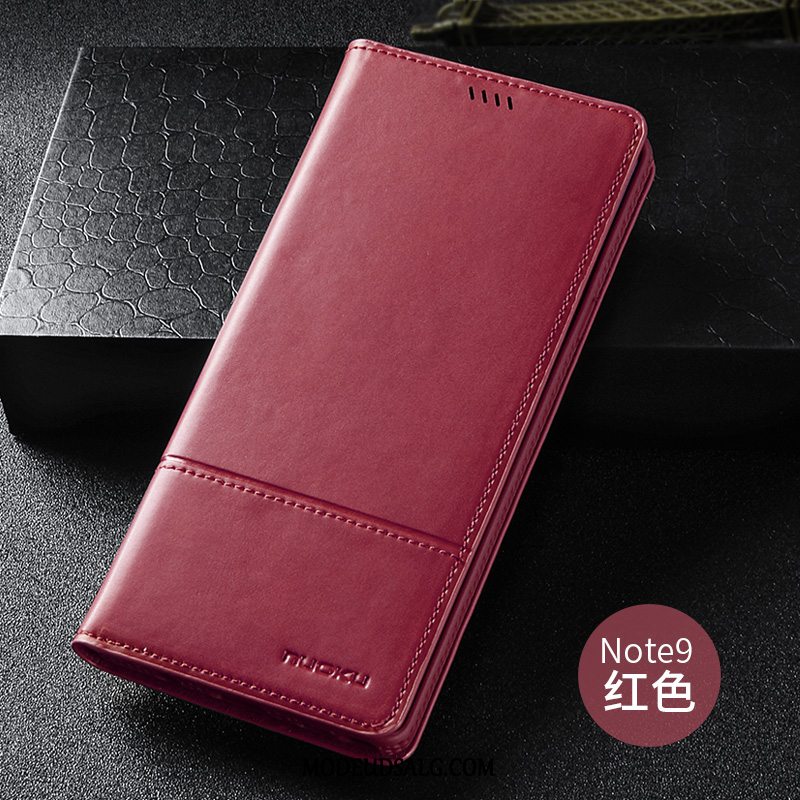 Samsung Galaxy Note 9 Etui / Cover Business Beskyttelse Simple Ægte Læder Gul