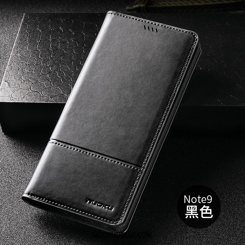 Samsung Galaxy Note 9 Etui / Cover Business Beskyttelse Simple Ægte Læder Gul