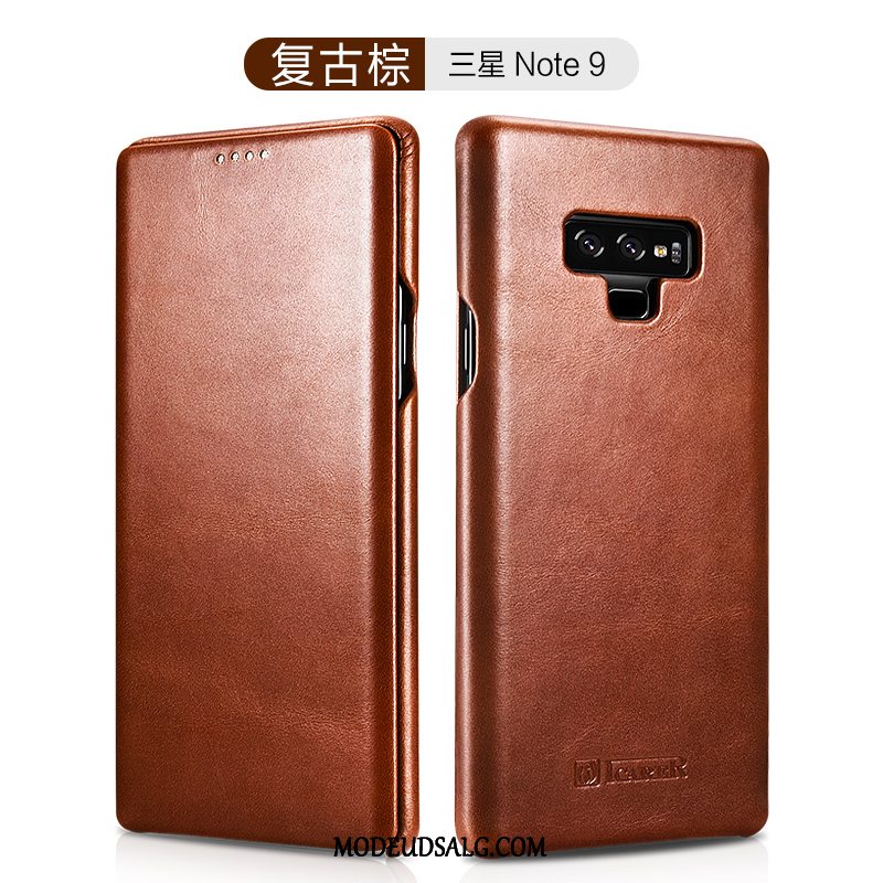 Samsung Galaxy Note 9 Etui / Cover Ægte Læder Rød Trend Folio Lædertaske