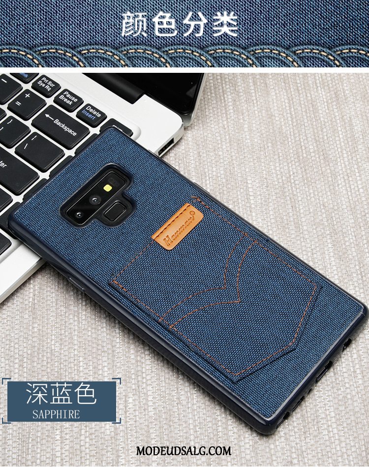 Samsung Galaxy Note 9 Etui Denim Lyserød Alt Inklusive Mønster Kort