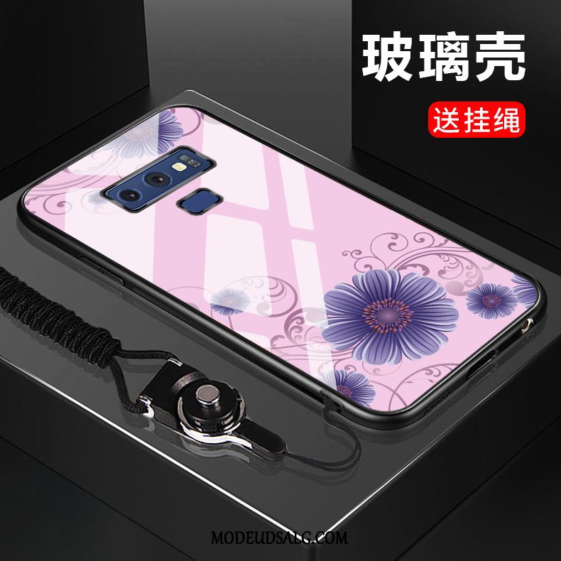 Samsung Galaxy Note 9 Etui Glas Cover Sort Beskyttelse Smukke