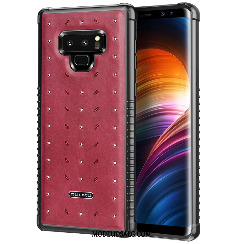 Samsung Galaxy Note 9 Etui Ny Ægte Læder Rød Business Simple