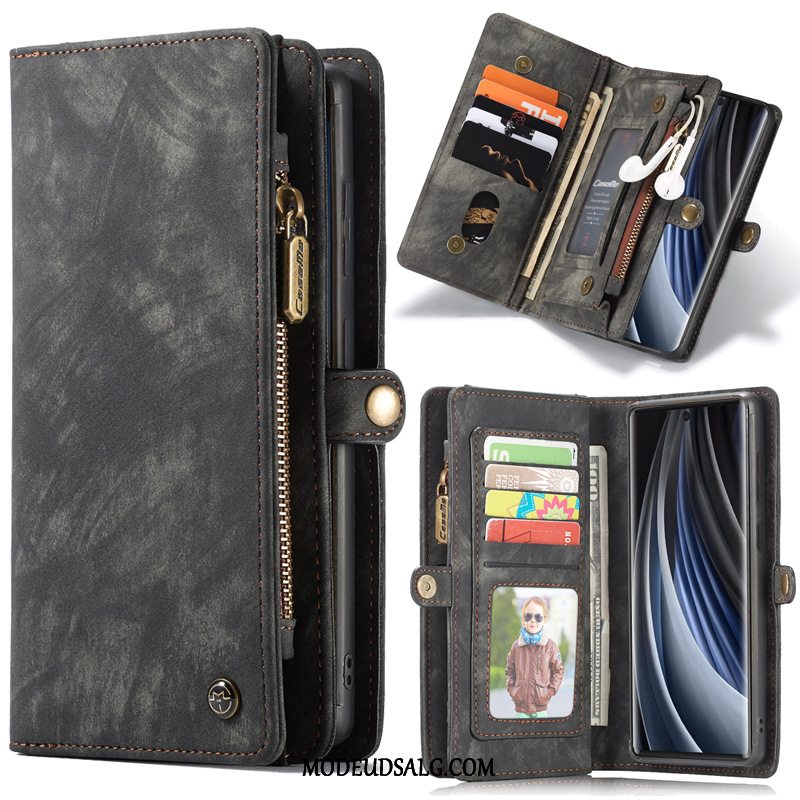 Samsung Galaxy Note20 Etui / Cover Folio Tasker Lædertaske Vinrød