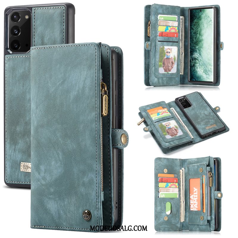 Samsung Galaxy Note20 Etui / Cover Folio Tasker Lædertaske Vinrød