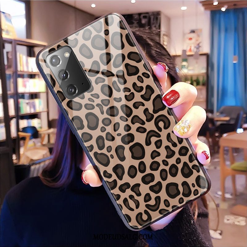 Samsung Galaxy Note20 Etui / Cover Glas Lyserød Leopard