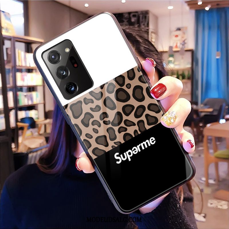 Samsung Galaxy Note20 Etui / Cover Glas Lyserød Leopard